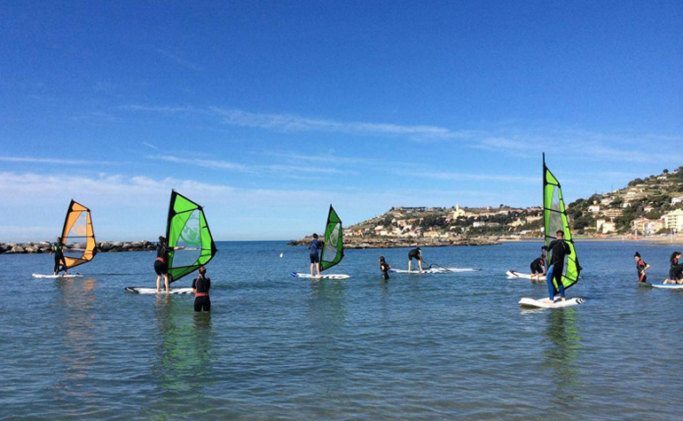 Bonelli in windsurf - prova in acqua
